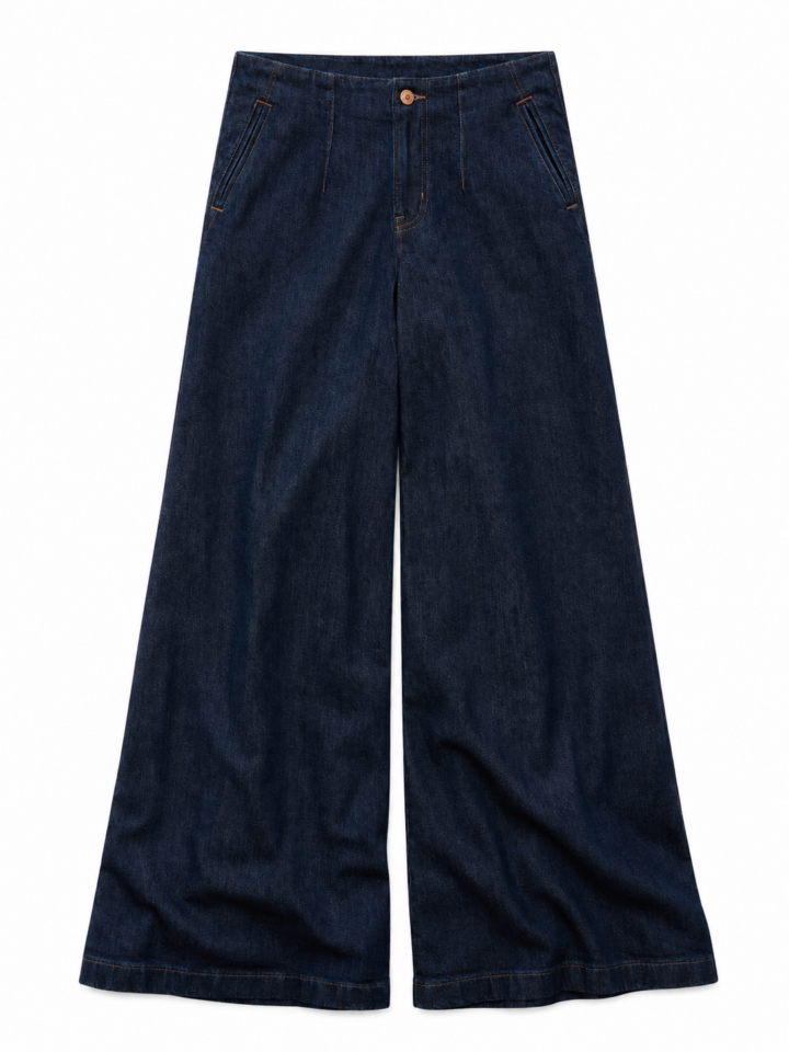 Dark Indigo High-Rise Wide-Leg Jeans