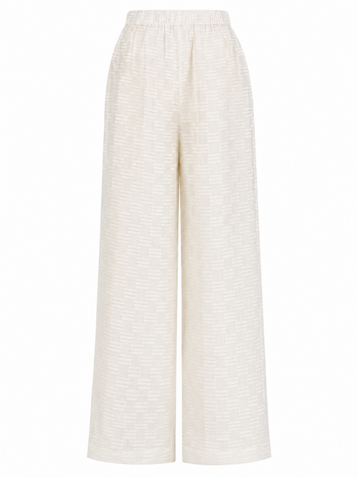 Off-White Wide-Leg Pleated Woven Pants