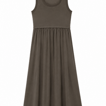 Dark Olive Green Scoop Neck Maxi Dress