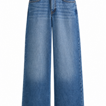 Medium Wash High-Rise Wide-Leg Jeans