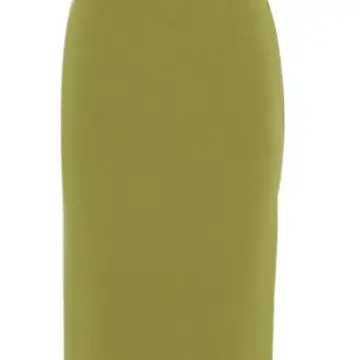 Olive Green Wrap-Style Midi Dress