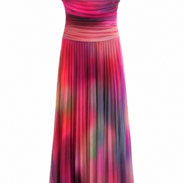 Off-Shoulder Watercolor Print Maxi Dress