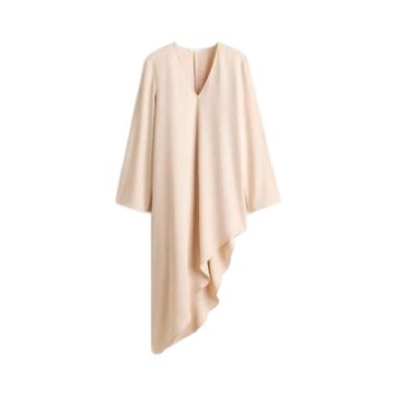Blush Asymmetrical Hem Draped Dress