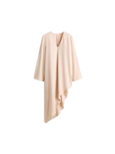 Blush Asymmetrical Hem Draped Dress