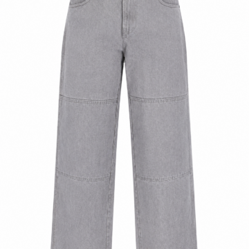 Light Grey Paneled Straight-Leg Denim Jeans