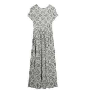 Light Grey Medallion Pattern Maxi Dress