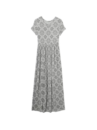 Light Grey Medallion Pattern Maxi Dress